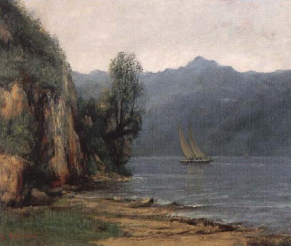 Gustave Courbet landscape with lake geneva China oil painting art